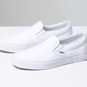 White slide on vans